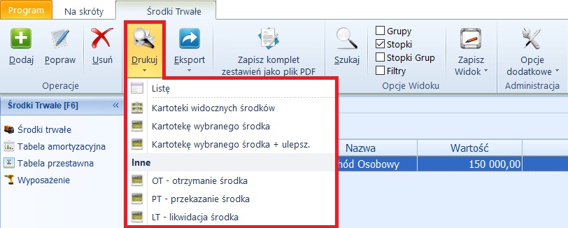 Lista środków trwałych OgnikWiki