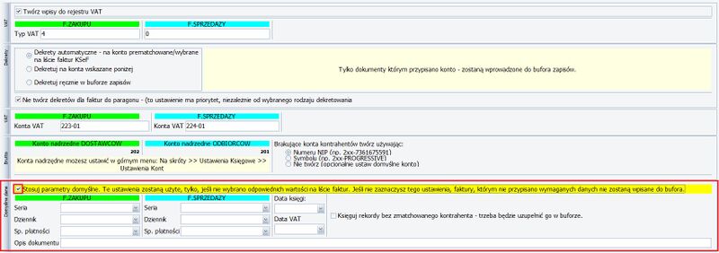 Plik:Ksiegowanie stosuj parametry domyslne.jpg